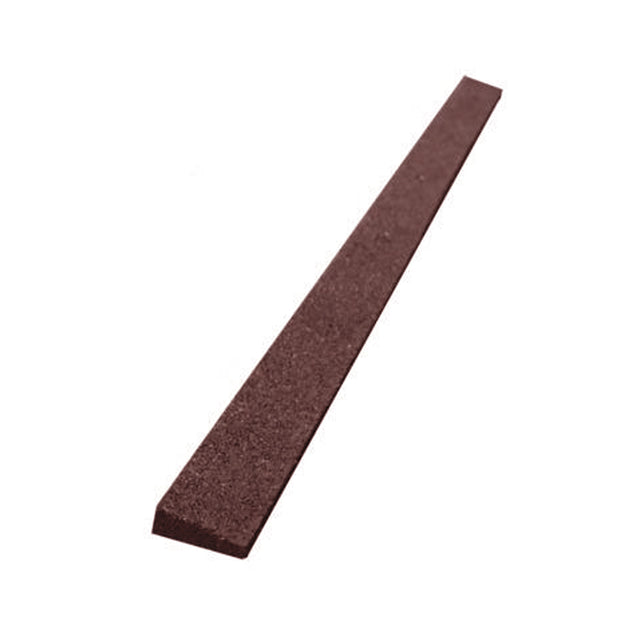 The ECORE Athletic ECORE Rubber Paver Sloped Edge Reducer, 2.5" wide, is a long, rectangular brown product with a tapered edge shown on a white background.