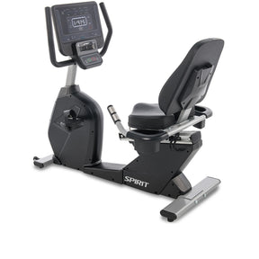 Cordless Spirit Fitness CR800 light commercial recumbent bike with LED display