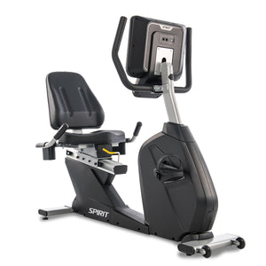 Spirit Fitness CR800 ENT recumbent bike with interactive touchscreen display