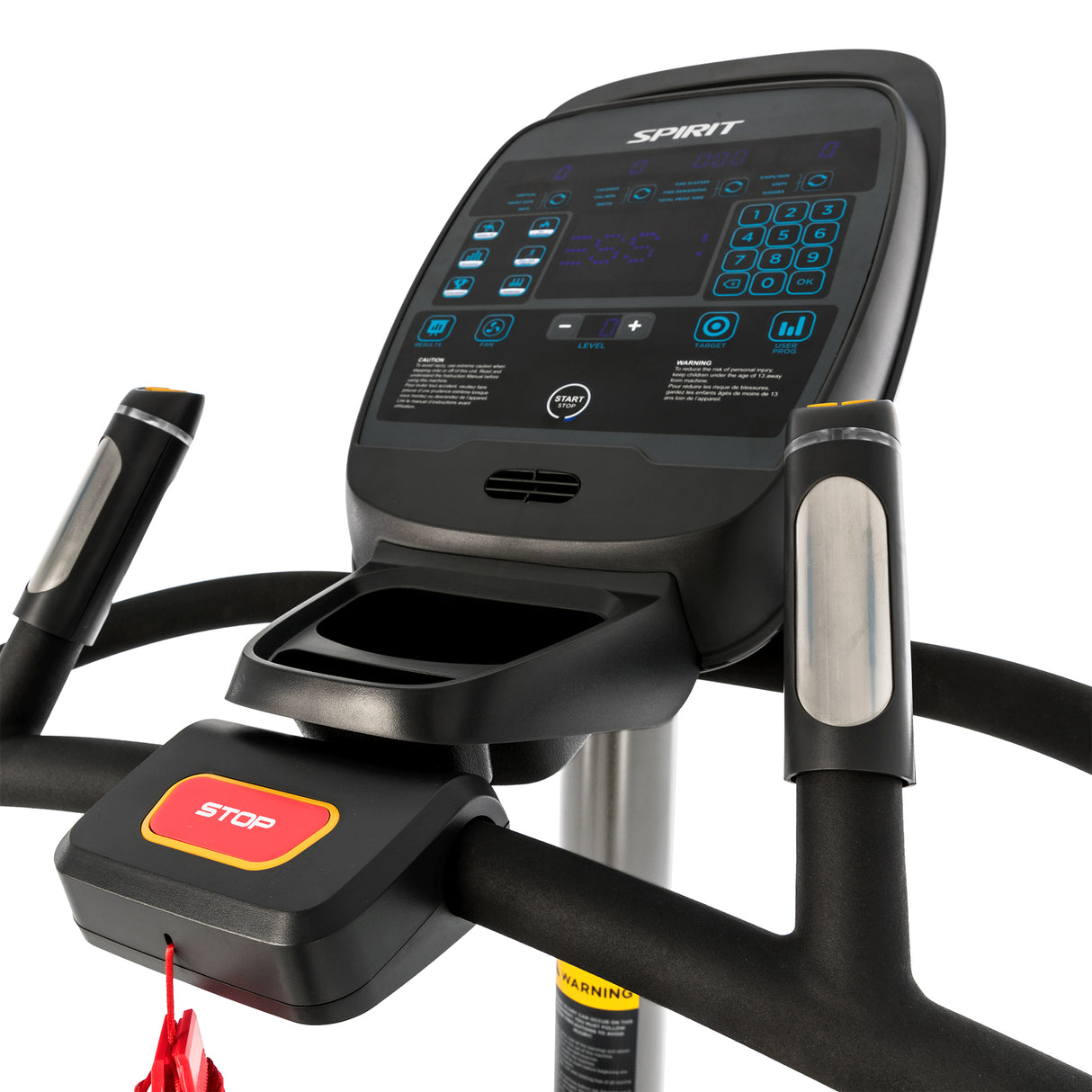Spirit Fitness CSC900 commercial grade stair climber with heart rate pulse sensors and extra large stairs