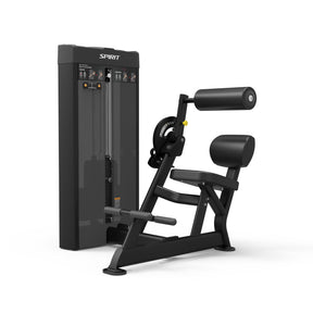 Spirit Fitness CSD-ACBE - Dual Function Ab Crunch Back Extension machine with Integrated Rep Counter and Timer, 190 lb. Weight Stack, 5 lb. Weight Stack Increments, 12-Guage Steel Construction, and Black Powder Coat Finish