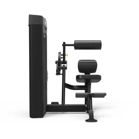 Spirit Fitness CSD-ACBE - Dual Function Ab Crunch Back Extension machine with Integrated Rep Counter and Timer, 190 lb. Weight Stack, 5 lb. Weight Stack Increments, 12-Guage Steel Construction, and Black Powder Coat Finish