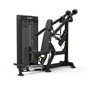 Spirit Fitness CSD-CPSP - Dual Function Chest Press Shoulder Press machine with Integrated Rep Counter and Timer, 200 lb. Weight Stack, 5 lb. Weight Stack Increments, 12-Guage Steel Construction, and Three Hand Grip Positions