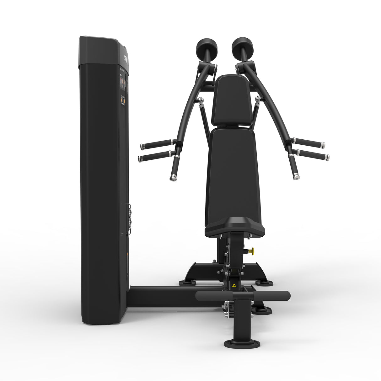 Spirit Fitness CSD-CPSP - Dual Function Chest Press Shoulder Press machine with Integrated Rep Counter and Timer, 200 lb. Weight Stack, 5 lb. Weight Stack Increments, 12-Guage Steel Construction, and Three Hand Grip Positions