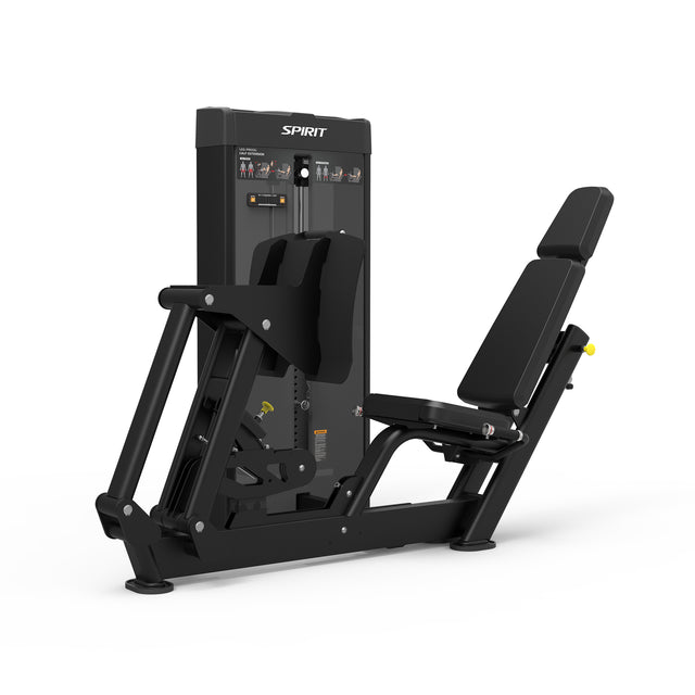 Spirit Fitness CSD-LPCE - Dual Function Leg Press Calf Extension machine with Integrated Rep Counter and Timer, 220 lb. Weight Stack, 5 lb. Weight Stack Increments, 12-Guage Steel Construction, and Adjustable Back Rest and Footplate