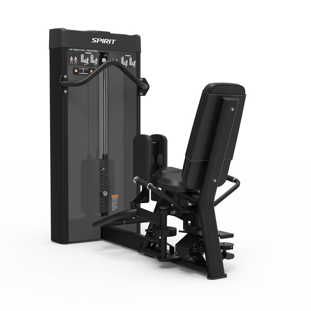 Spirit Fitness CSD-ITOT - Dual Function Inner Thigh Outer Thigh machine with Integrated Rep Counter and Timer, 170 lb. Weight Stack, 5 lb. Weight Stack Increments, 12-Guage Steel Construction, and Black Electrostatic Powder Coated Surface
