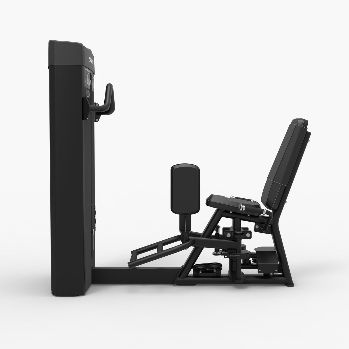 Spirit Fitness CSD-ITOT - Dual Function Inner Thigh Outer Thigh machine with Integrated Rep Counter and Timer, 170 lb. Weight Stack, 5 lb. Weight Stack Increments, 12-Guage Steel Construction, and Black Electrostatic Powder Coated Surface