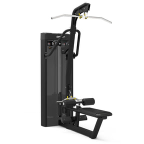 Spirit Fitness CSD-LPSR - Dual Function Lat Pulldown Seated Row machine with Integrated Rep Counter and Timer, 200 lb. Weight Stack, 5 lb. Weight Stack Increments, 12-Guage Steel Construction, and Electrostatic Applied Black Powder Coat