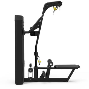 Spirit Fitness CSD-LPSR - Dual Function Lat Pulldown Seated Row machine with Integrated Rep Counter and Timer, 200 lb. Weight Stack, 5 lb. Weight Stack Increments, 12-Guage Steel Construction, and Electrostatic Applied Black Powder Coat