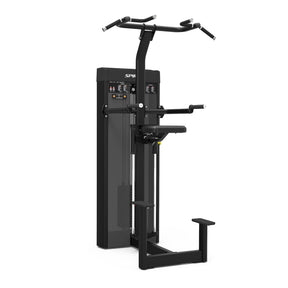 Spirit Fitness CSD-PUDA - Dual Function Pull Up Dip Assist machine with Integrated Rep Counter and Timer, 200 lb. Weight Stack, 5 lb. Weight Stack Increments, 12-Guage Steel Construction, and Three Pull Up Grip Options for Wide, Narrow, Neutral Grips