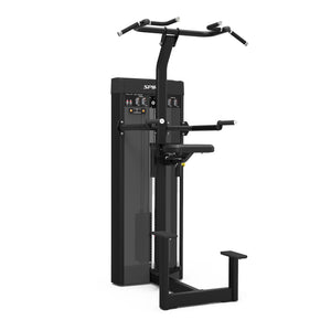 Spirit Fitness CSD-PUDA - Dual Function Pull Up Dip Assist machine with Integrated Rep Counter and Timer, 200 lb. Weight Stack, 5 lb. Weight Stack Increments, 12-Guage Steel Construction, and Three Pull Up Grip Options for Wide, Narrow, Neutral Grips