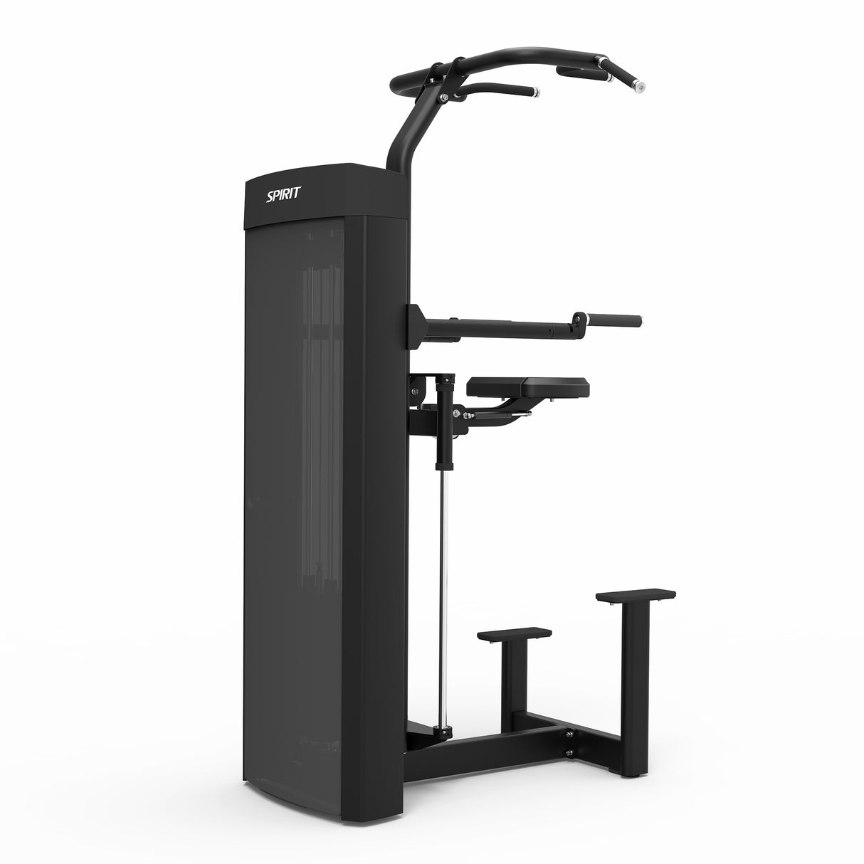 Spirit Fitness CSD-PUDA - Dual Function Pull Up Dip Assist machine with Integrated Rep Counter and Timer, 200 lb. Weight Stack, 5 lb. Weight Stack Increments, 12-Guage Steel Construction, and Three Pull Up Grip Options for Wide, Narrow, Neutral Grips