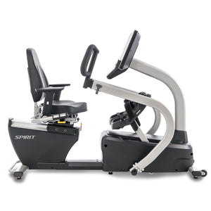 Spirit Fitness CRS800S light commercial recumbent seated stepper with adjustable seat and handles and armrests