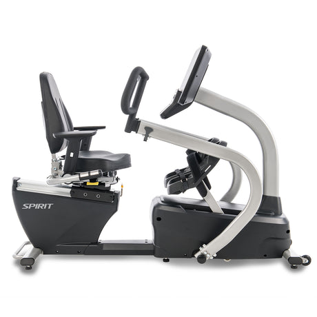 Spirit Fitness CRS800S light commercial recumbent seated stepper with adjustable seat and handles and armrests