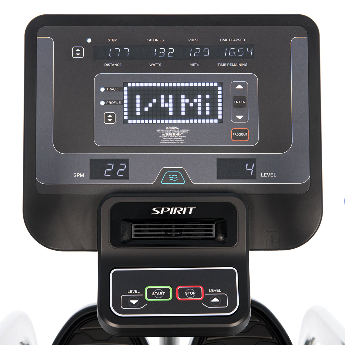 Spirit Fitness CRS800S light commercial recumbent seated stepper with adjustable seat and handles and armrests