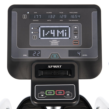 Spirit Fitness CRS800S light commercial recumbent seated stepper with adjustable seat and handles and armrests