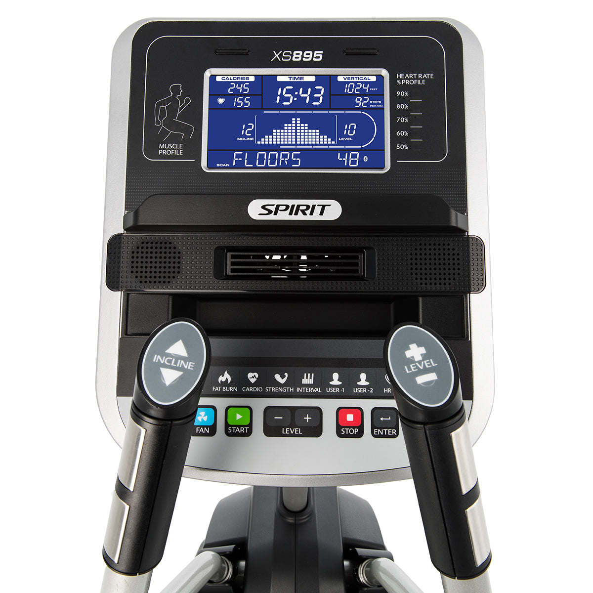 Spirit Fitness XS895 residential grade adjustable incline stepper for home gyms