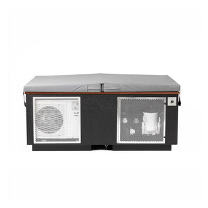 Black BlueCube CoreChill 3 Elite Cold Plunge Tub with line-x coating and walnut top which is commercial grade and handmade in America