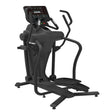 The Spirit Fitness CES880 Suspension Elliptical by Spirit Fitness is a black indoor cardio machine featuring a digital display, handlebars, and foot pedals for effective cardiovascular workouts.