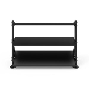 Straight-on front view of the Spirit Fitness CSF-3TDB 3-Tier Adjustable Dumbbell Rack showing the three shelf tiers.