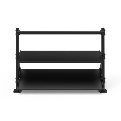 Straight-on front view of the Spirit Fitness CSF-3TDB 3-Tier Adjustable Dumbbell Rack showing the three shelf tiers.