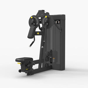 Angled view of the Spirit Fitness CSS-DELT Deltoid Trainer showing the dual weight stacks, pec/rear-delt arms, and seat.