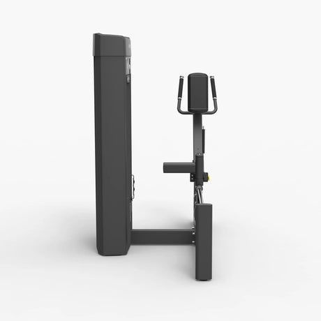 Rear view of the Spirit Fitness CSS-GLUT Glute Trainer showing the kickback arm, handgrips, and base frame.