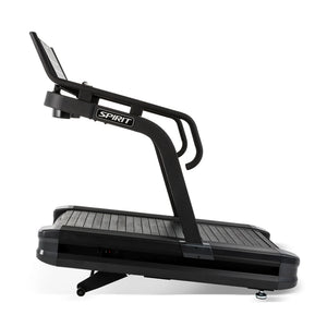 Side profile of the Spirit Fitness CTSBS900 Slat Belt Sled Treadmill on a white background.